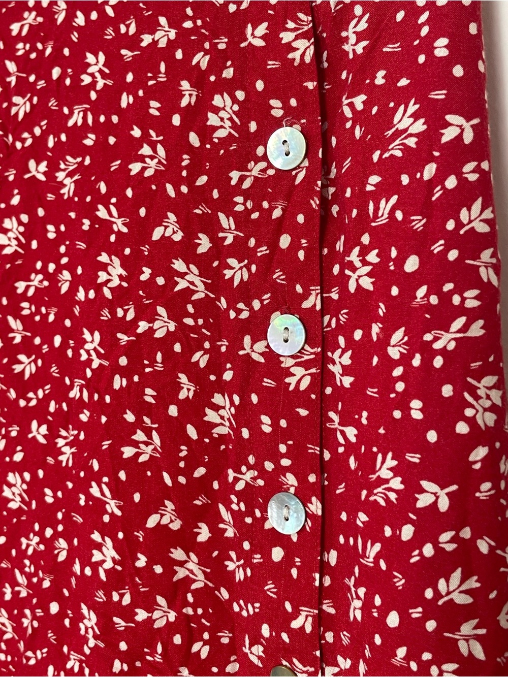 Vintage Studio Red Floral Button-Front Midi Skirt - Picture 3 of 9